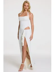 Halterneck Maxi Dress in Pearl - 7