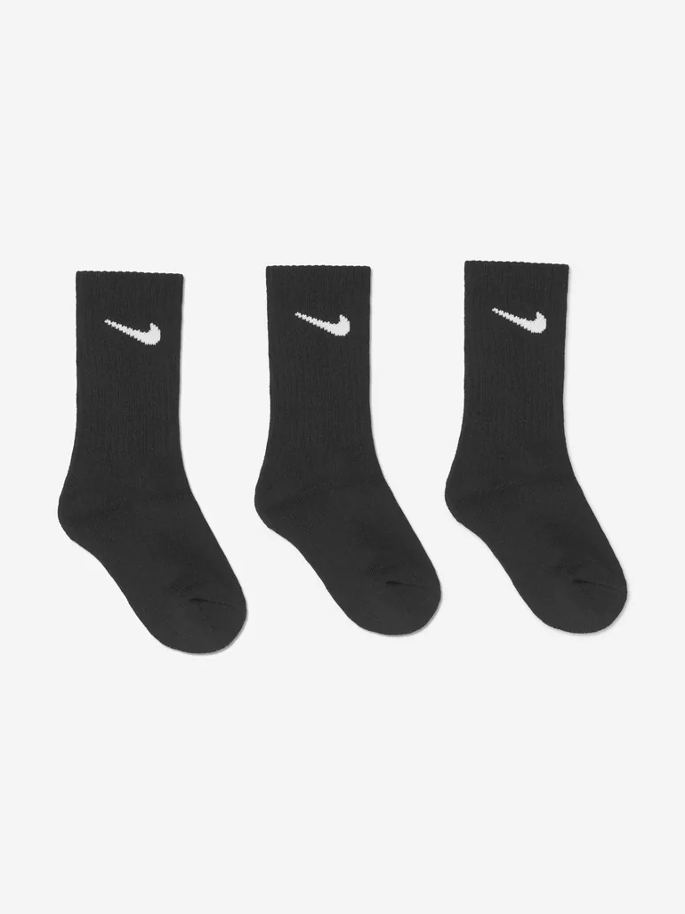 Boys Basic 3 Pack Socks Set in Black