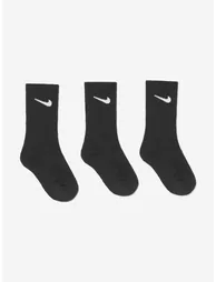 Boys Basic 3 Pack Socks Set in Black