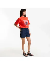 Printed Crew Neck T-Shirt with Short Sleeves