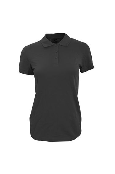 SOLS Womens/Ladies Perfect Pique Short Sleeve Polo Shirt - Black