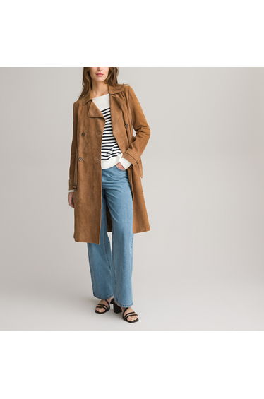 Leather Long Trench Coat