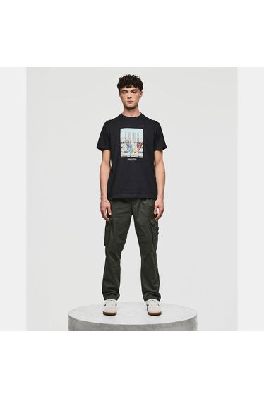Men's Weekend Offender Battle Lines Graphic T-Shirt in Black