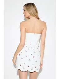 Premium Scalloped Embellished Mini Dress - 2
