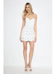 Premium Scalloped Embellished Mini Dress - 3