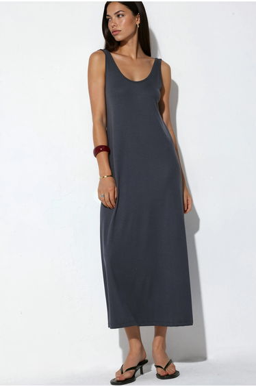 BUSEM Solid Maxi Jersey Dress