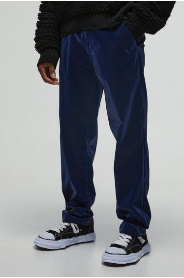 Straight Fit Liquid Nylon Trousers