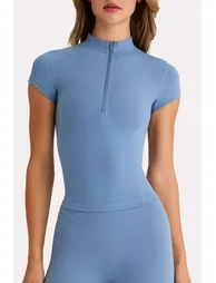 Soft Active Quarter-Zip Top in Marine - 4