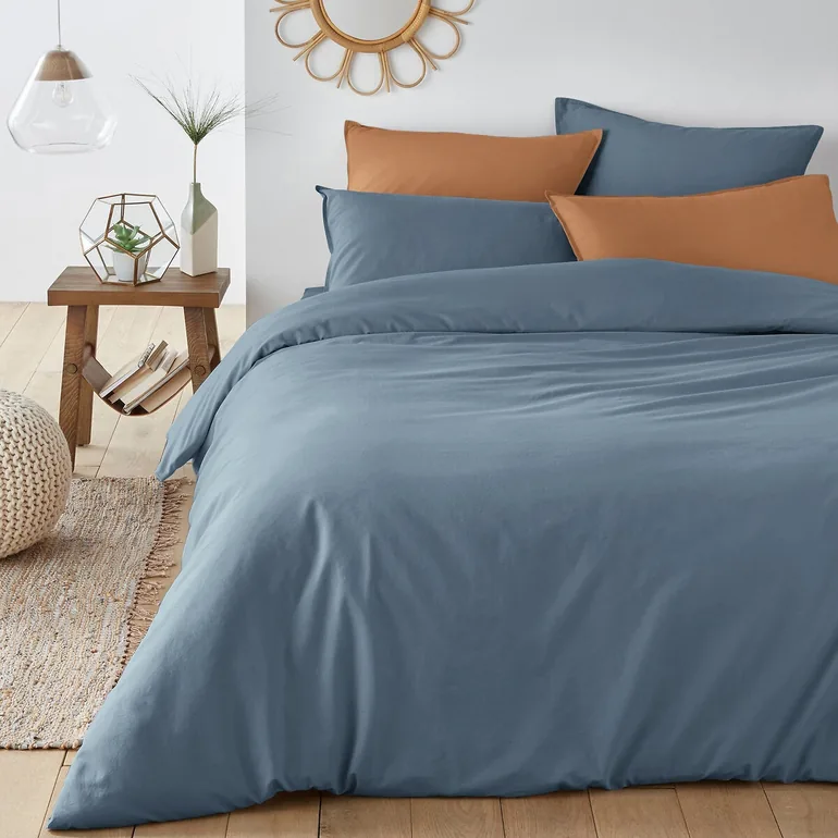 شرشف سرير بقطن مغسول سادة - 1