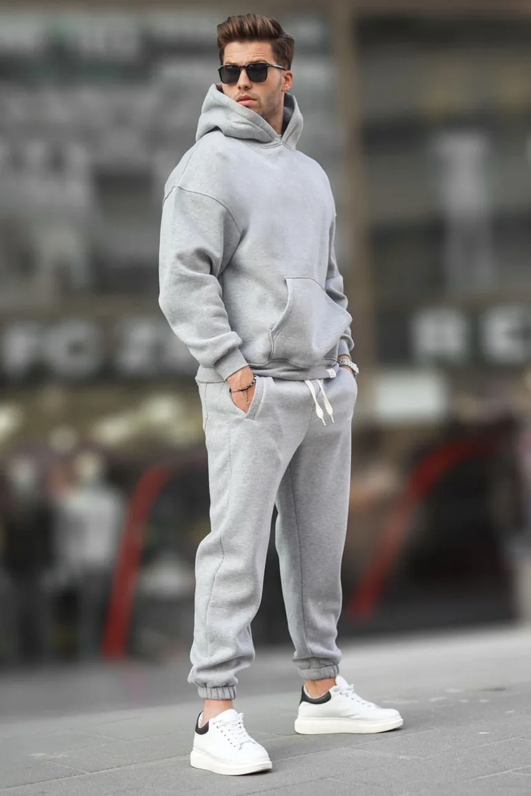 Graymelange Hooded Basic Tracksuit Set
