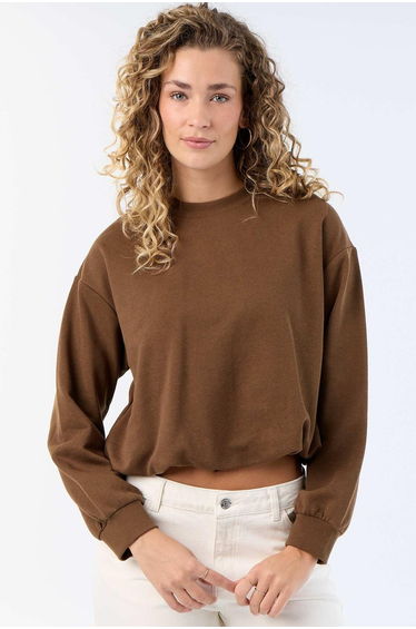 Balloon French Terry Sweatshirt BROWN