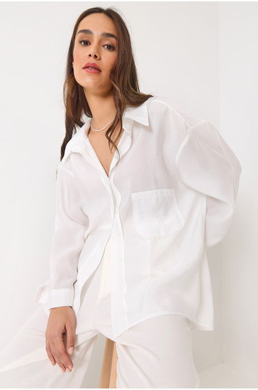 Women's Oversize V-Neck Modal Shirt