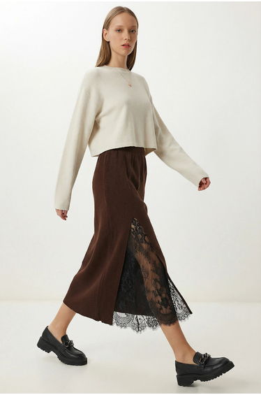 ISTANBUL High Waist Lace Maxi Skirt