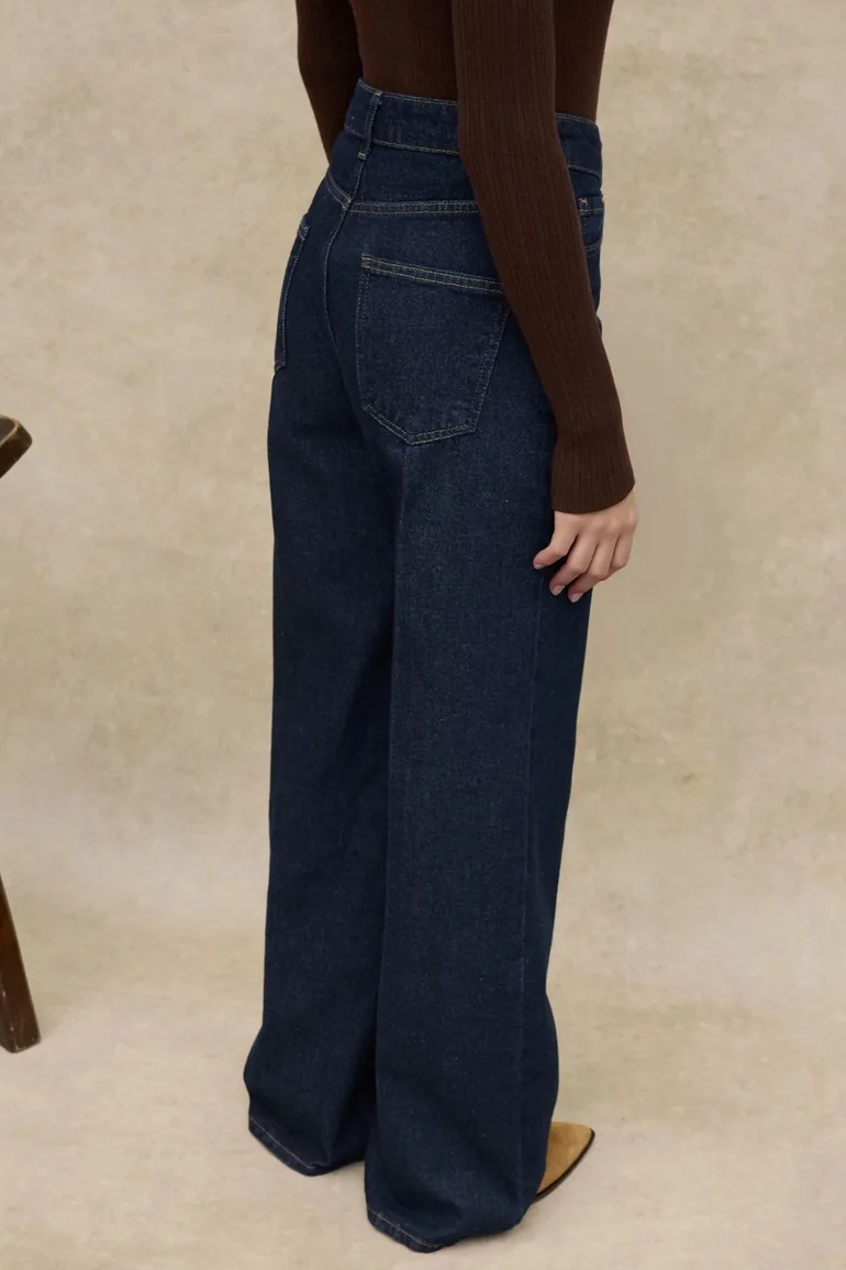 بنطلون دينيم جينز بأرجل عريضة - 2