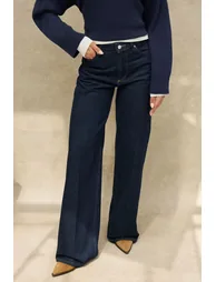 بنطلون دينيم جينز بأرجل عريضة - 1