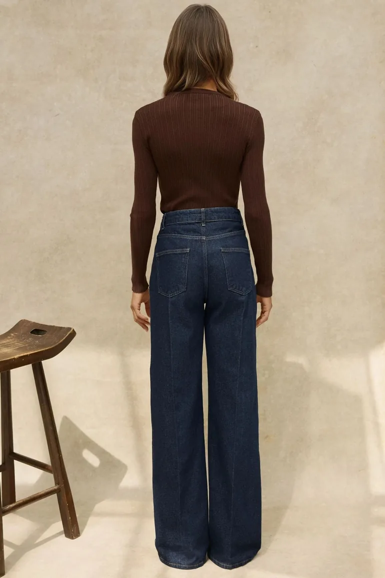 بنطلون دينيم جينز بأرجل عريضة - 5