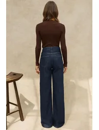 بنطلون دينيم جينز بأرجل عريضة - 5