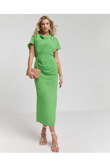 Joanna Hope Draped Midi Dress