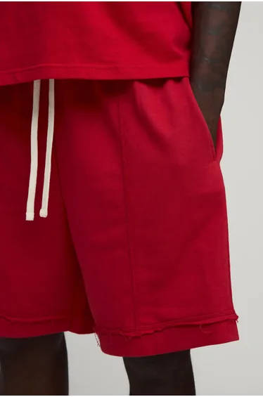 شورت بوهو مان أحمر بقصة مستقيمة