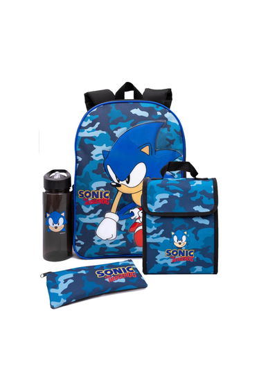 Sonic The Hedgehog Camo Backpack Set - Blue/Black