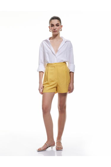 Linen Blend Mini Shorts