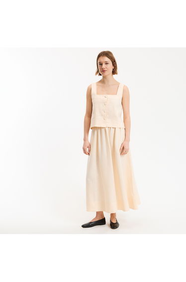 Linen Full Maxi Skirt