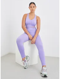 Seamless Front Scrunch Detail Sports Bra and Leggings Set