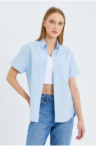 Mixray Slim Fit Poplin Shirt with Pocket