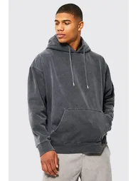 Oversized Washed Renaissance Graphic Hoodie - charcoal