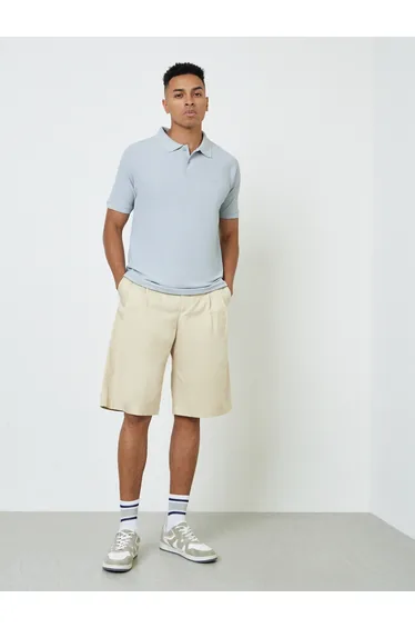 Men Regular Fit Polo with Rib Collar