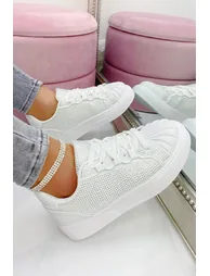 Lemonade Sparkly Crystal Eternal Trainers White - 2