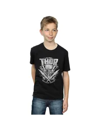 Thor: Ragnarok Boys Hammer Cotton Logo T-Shirt - Black