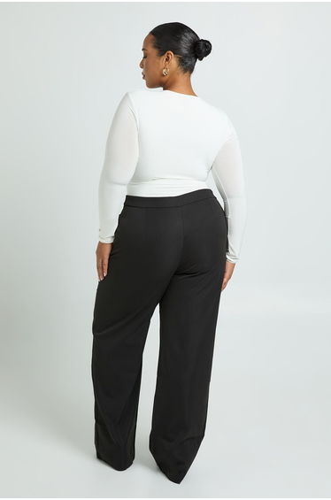 Plus Woven Tailored Wide Leg Trouser - black product thumbnail 2