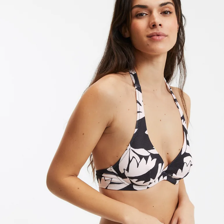 Printed Halterneck Bikini Top - 3