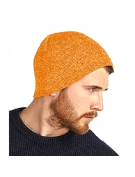 Beechfield Plain Basic Knitted Winter Beanie Hat - Fluorescent Orange - 2