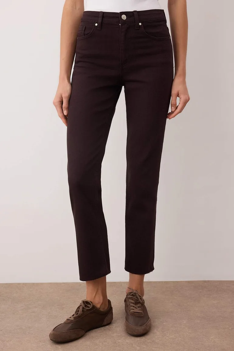 Brown High Waist Straight Jeans - 2