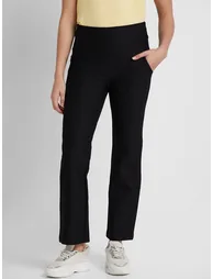 Solid High Rise Relaxed Fit Treggings - 1