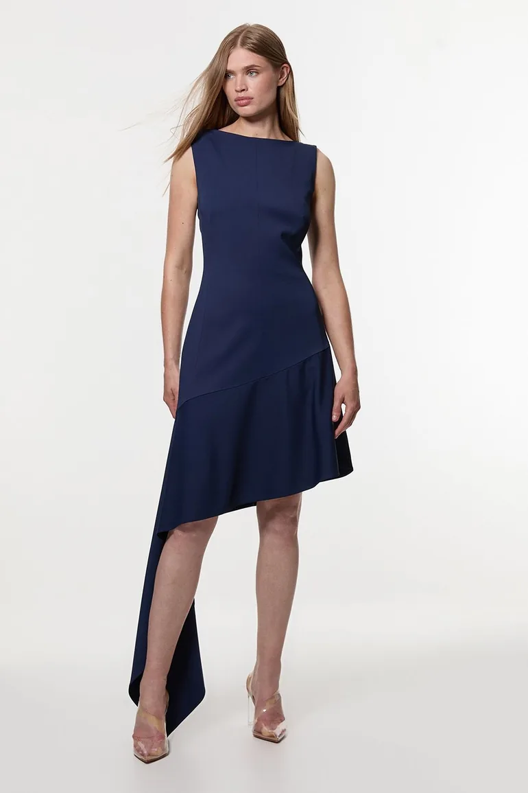Digital Ophelia Tall Polished Tailored Open Back Hem Detail Mini Dress