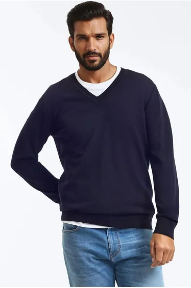 Merino Wool Jumper/Sweater with V-Neck