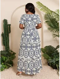 Leely Plus Women's Elegant Round Neck Short Sleeve Party Dresses - 1