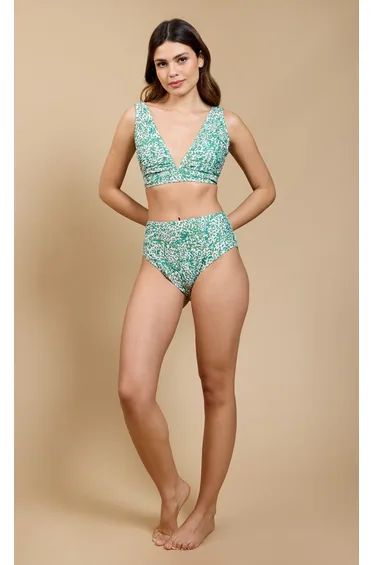 Nerissa Green Print Tie Back Bikini Top by Vicky Pattison