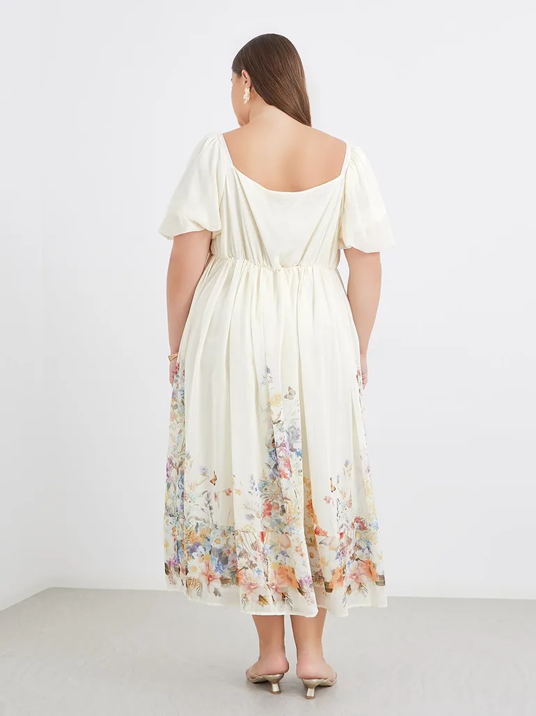 Plus Dress with Square Neck - 4