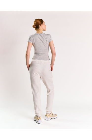 Glamorous White Relaxed Soft Ribbed Loungewear Trousers product thumbnail 2