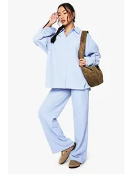 Stripe oversized shirt and trouser co-ord - blue - 2