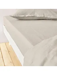 شرشف سرير كتان مغسول بحواف مطاطية
