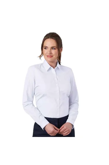 Brook Taverner Womens/Ladies Selene Poplin Long-Sleeved Formal Shirt - White