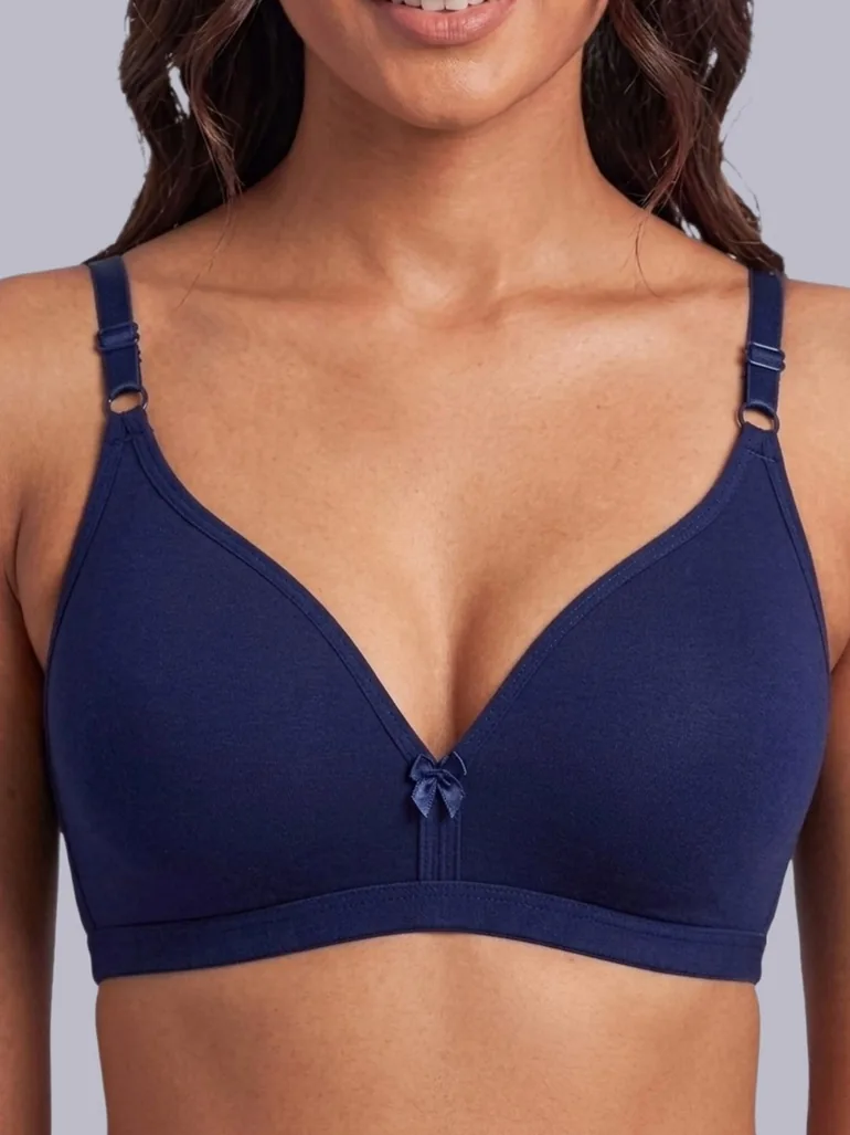 Pack of 2 - Non-Padded Non Wired Cotton Blend T-Shirt Bra - 4