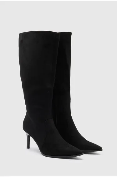 Sasha Faux Suede High Leg Stiletto Heeled Boots