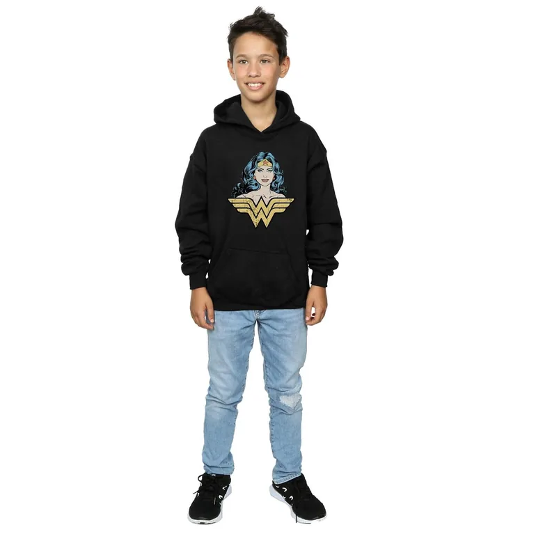 DC Comics Boys Wonder Woman Gaze Hoodie - Black