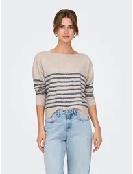 Striped Boat Neck Jumper - 1